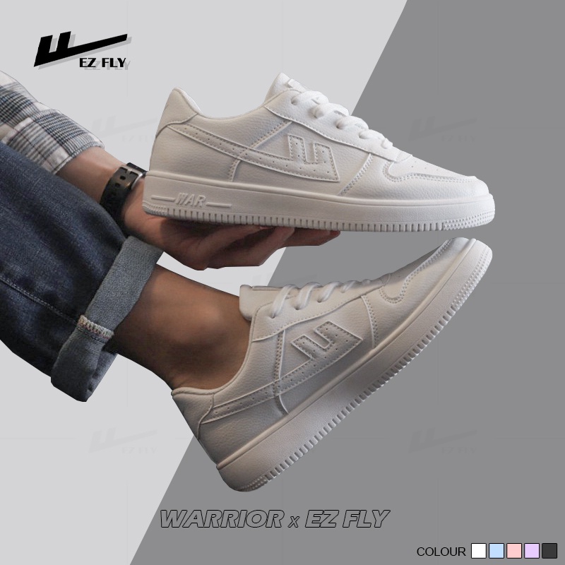 Giày thể thao nữ nam thời trang WARRIOR-15 đế PVC chống trơn trượt , Giày sneaker nam nữ màu trắng cao cấp mã WAR15