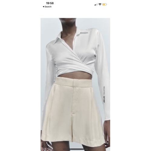 Quần sooc vải satin dầy zara auth size M