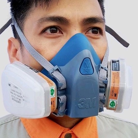 Khẩu Trang Chống Độc 3M 7502 Phòng Độc Sơn Hóa Chất, Bụi Mịn Xi Măng Cơ Khí