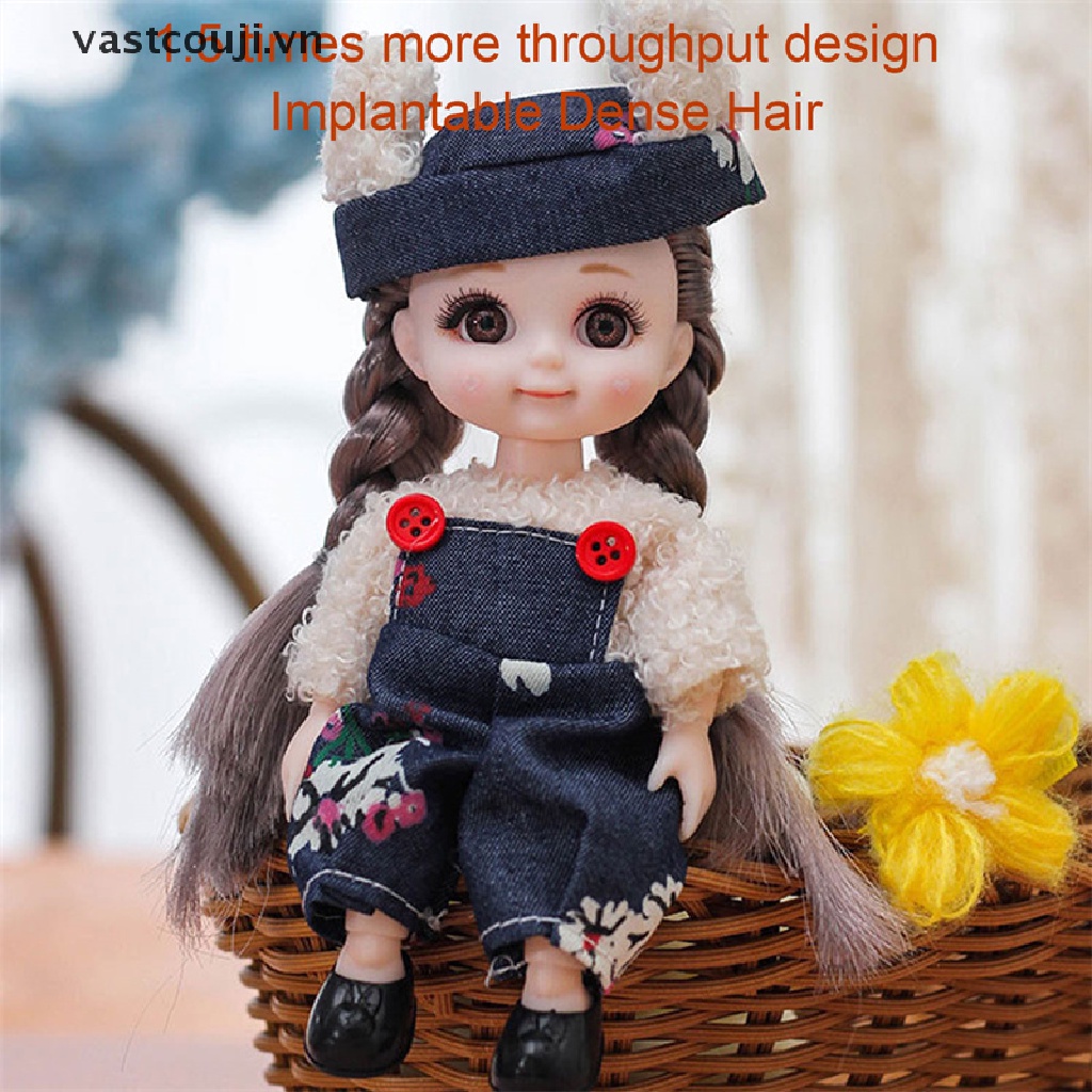 Búp Bê VASTJI Mặc Đồ Tai Thỏ 17CM Dễ Thương