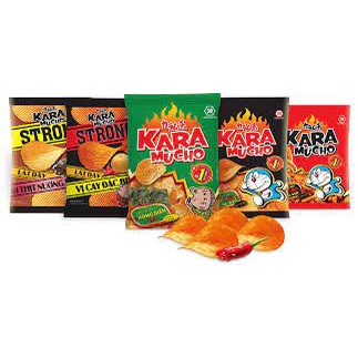 Lốc 10 gói Bim Bim Snack khoai tây Karamucho 23g