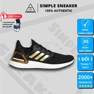 Giày Adidas Ultra Boost 20 💙FREESHIP💙 Adidas Ultraboost 20 Core Black Gold Chính Hãng- Giày Chạy Bộ Nam- Simple Sneaker