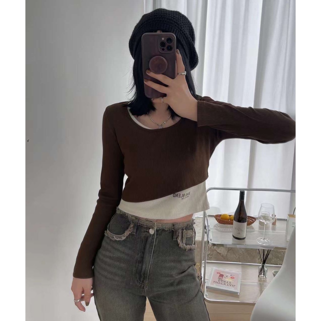 Áo pull tăm phối viền phong cách Hàn Quốc. Meoow Closet
