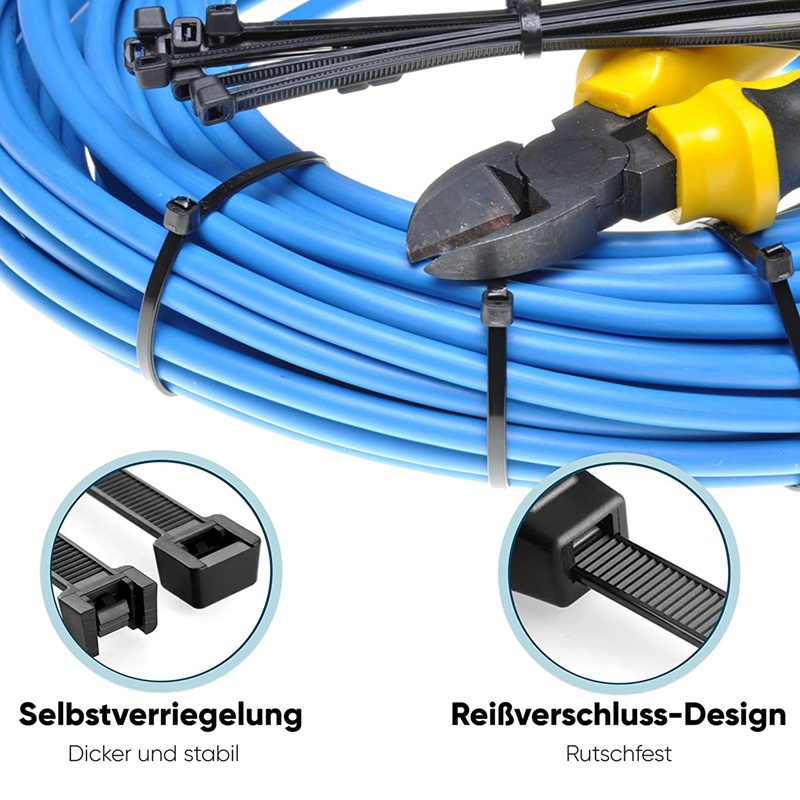 Set 500 Dây Nhựa Buộc Cáp Chịu Nhiệt 100X2.5mm, 150X2.5mm, 200X3.6mm, 300X3.6mm