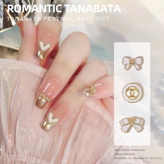 Phụ kiện gắn móng đá charm nail nơ trái tim con thỏ