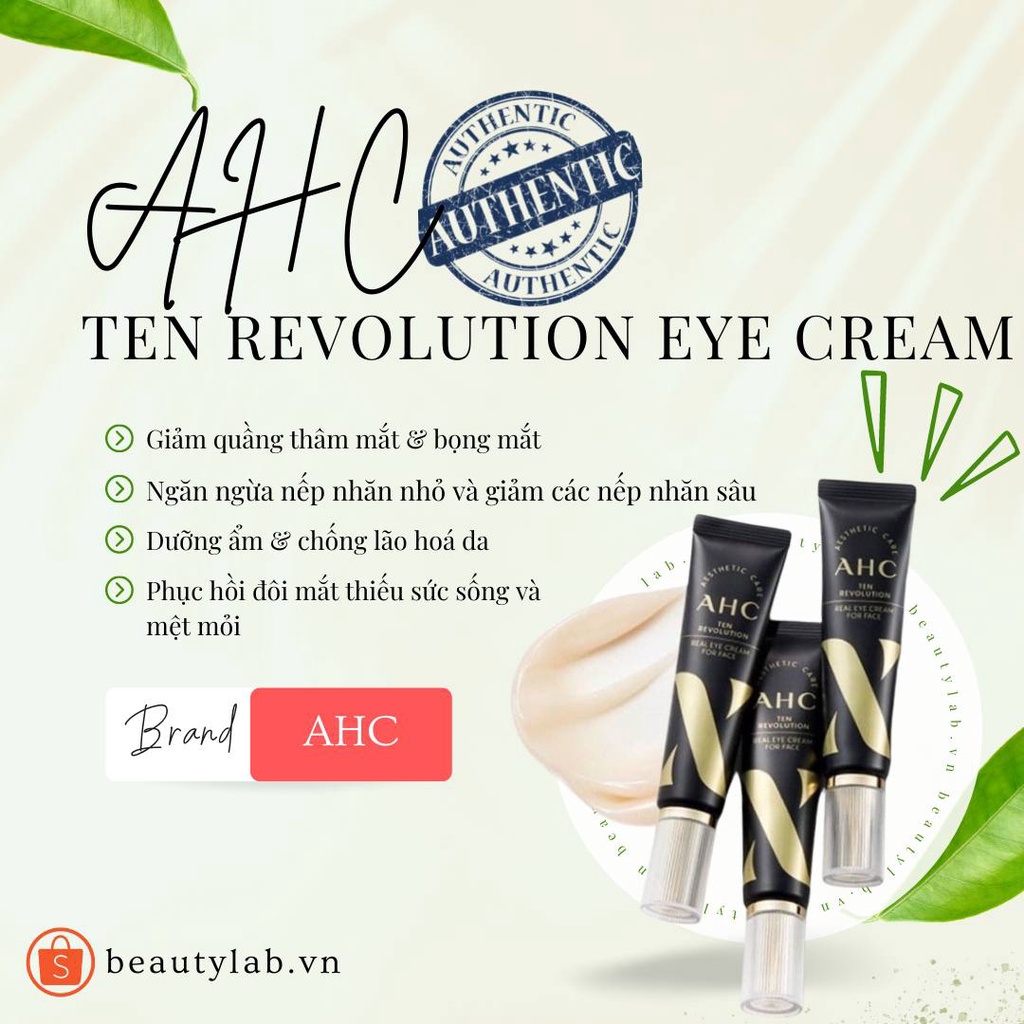 Kem mắt cho da thâm, nhăn AHC Youth Lasting Real Eye Cream - 12ml