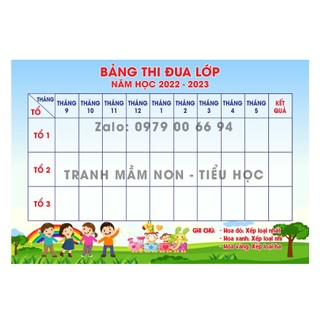 Decal trang trí lớp tiểu học - bảng thi đua 001