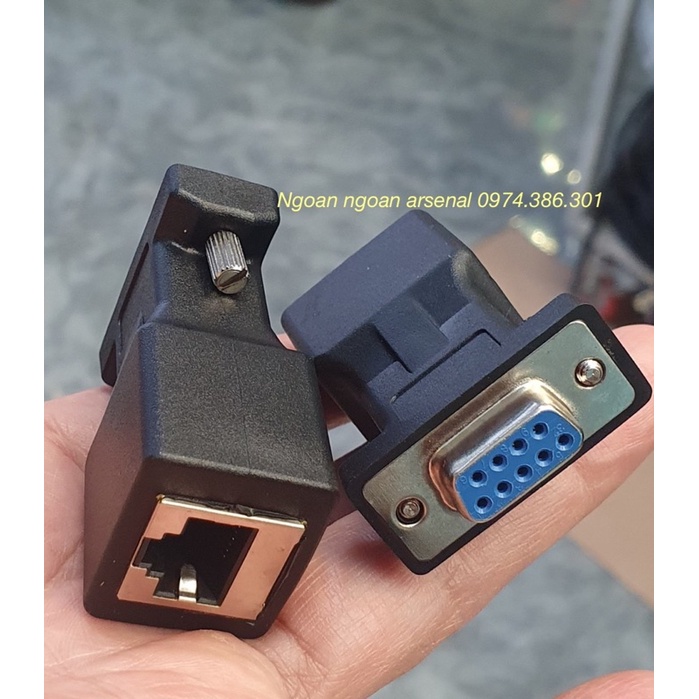 Rắc chuyển đổi DB9 chân (com 9 chân) sang RJ45 mạng cái