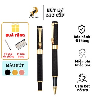 Bút ký tên cao cấp khảm rồng ST06,miễn phí khắc tên in logo theo yêu cầu - ST PEN Bảo Hành 6 tháng