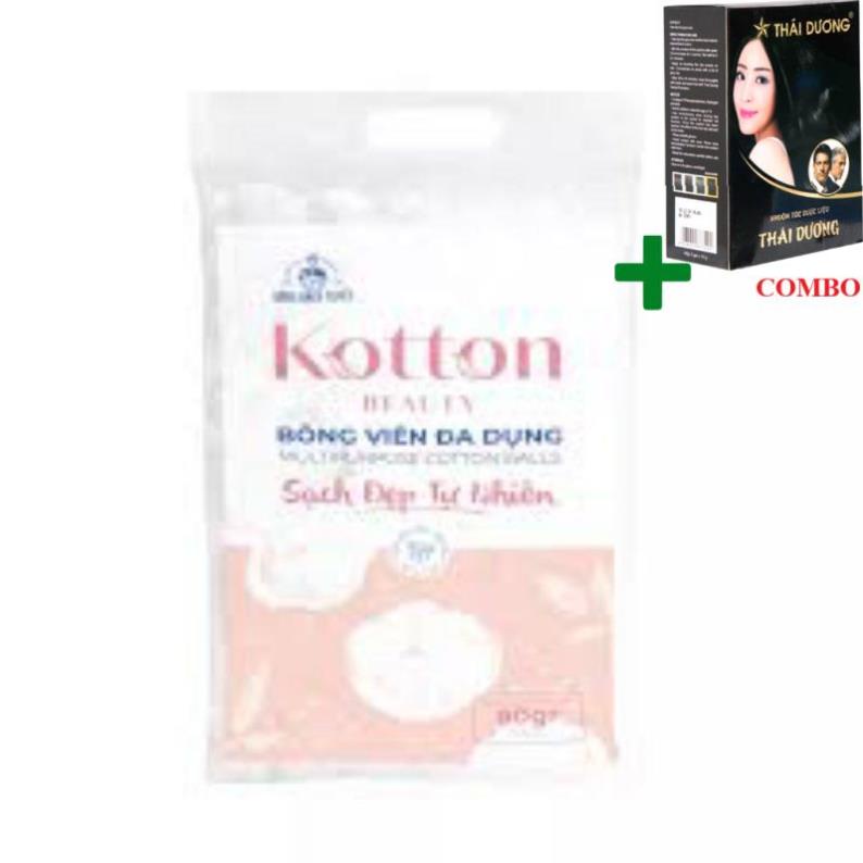 Combo Gội Là Đen Thái Dương+ Bông tẩy trang,  y tế,  viên, miếng Bạch Tuyết