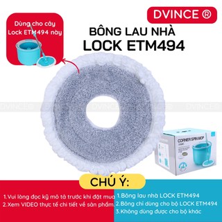 ⚡(Lẻ) Bông Lau Nhà LOCK ETM494 (Corner Spin Mop ETM494) - 01 Bông | DVINCE Store