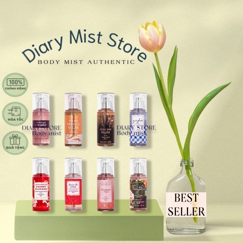 𝐃𝐢𝐚𝐫𝐲𝐦𝐢𝐬𝐭.𝐬𝐭𝐨𝐫𝐞 Tổng hợp các mùi Body mist Bath And Body Works 75ML