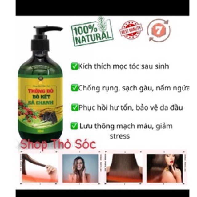 Dầu gội thông đỏ bồ kết sả chanh Lucky Way - Dầu gội dành cho mọi lứa tuổi