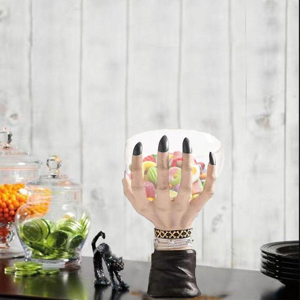 Dyruidoj1 Giá Đỡ Bánh snack Hình Bàn Tay Phù Thủy Sáng Tạo Trang Trí halloween
