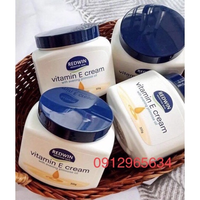 Kem dưỡng da dưỡng ẩm vitamin E REDWIN của Úc giúp da mịn mềm trong mùa hanh khô chính hãng 300g