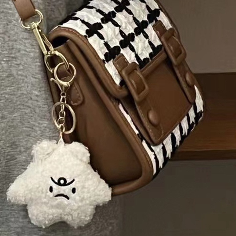 IELGY women's plaid college literary retro all-match small square bag
