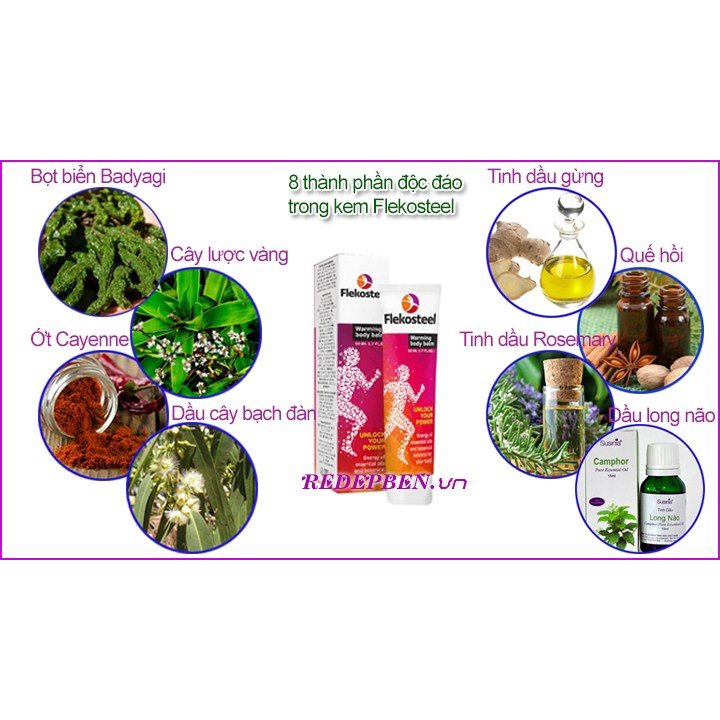 Kem Khớp Flekosstell Nga, Kem bôi xương khớp, Kem xoa bóp giảm đau cơ xương Nga