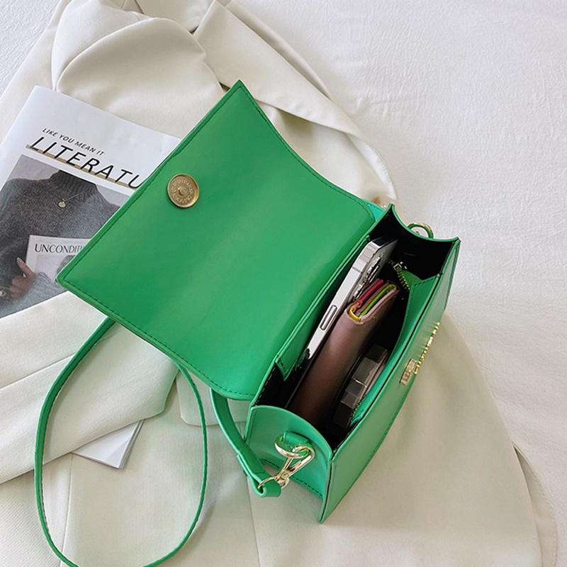 Túi Đeo Vai Hình Vuông Cỡ Nhỏ Màu Trơn Thời Trang Cho Nữ