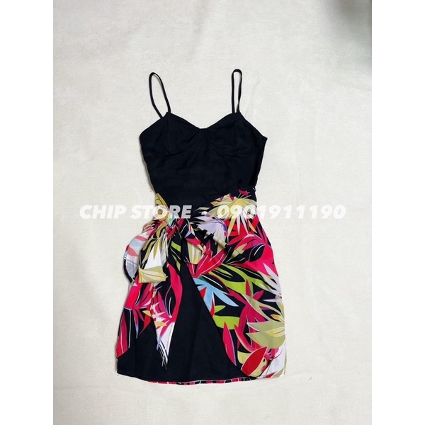 VÁY BODY CUT EO ZARA XUẤT DƯ XỊN HOẠ TIẾT NHIỆT ĐỚI DU LỊCH