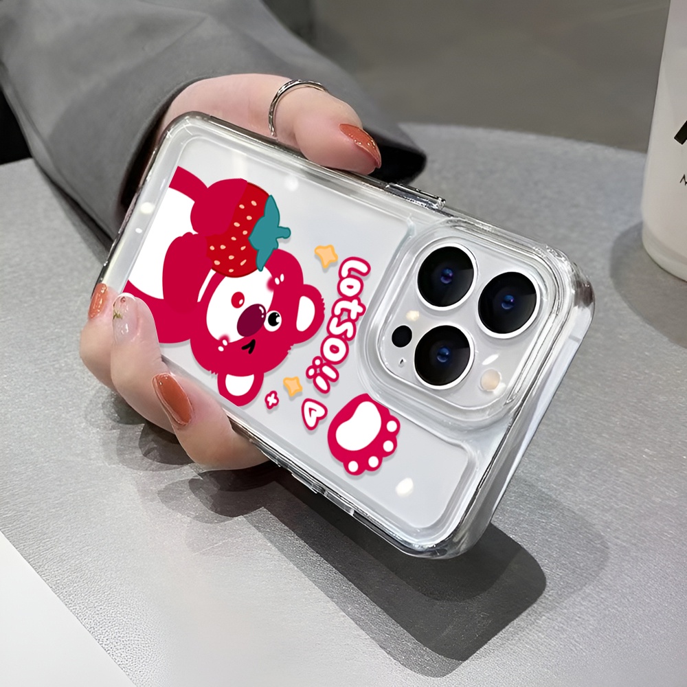 Ốp Điện Thoại Trong Suốt In Hình Gấu Dâu Tây Cho iphone 14 Pro Max 14 Plus 13 11 12 7Plus X XR XS Max 8 7