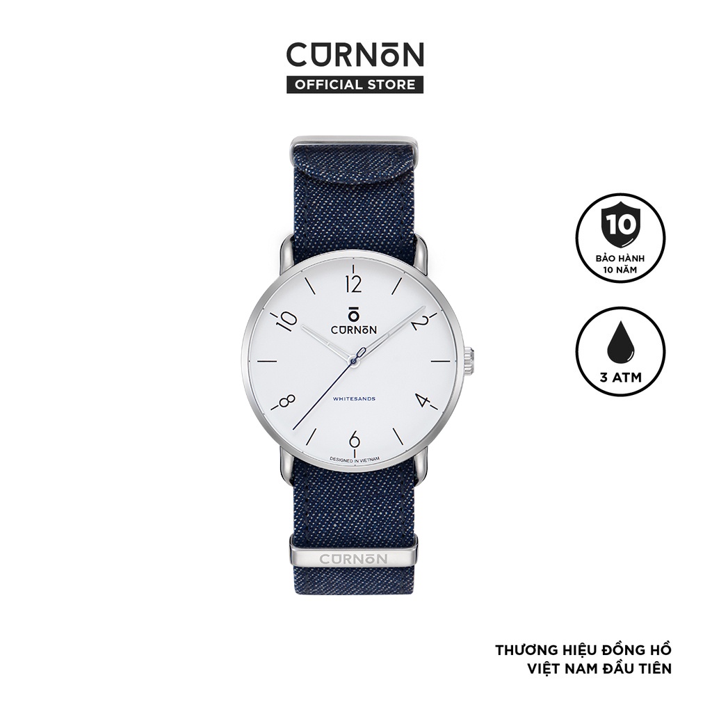 Đồng Hồ Nam/nữ Curnon Whitesands ROVE Dây Denim Chính Hãng - Thiết Kế Năng Động, độc đáo, cá tính và bụi bặm