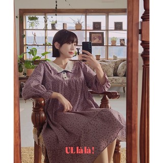Bộ đồ ngủ một mảnh dài tay màu tím ullalala rudy