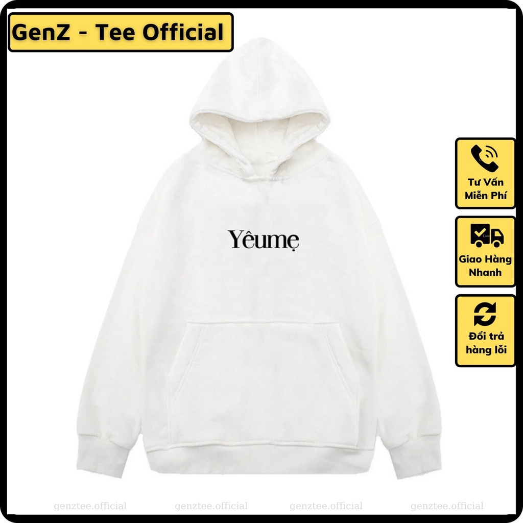 Áo Hoodie Nỉ Yêu Mẹ, Dume, Áo Nỉ Dày Dặn Phong Cách Trẻ Trung Năng Động Form Rộng Nam Nữ Đủ Size