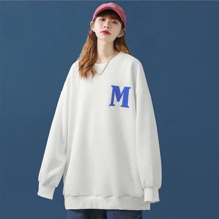 IELGY    Áo Sweater Cổ Tròn Dáng Rộng Phong Cách Hàn Quốc Thời Trang Cho Nữ