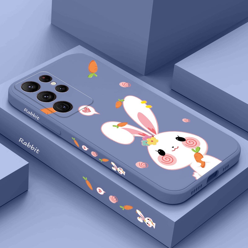 Ôp Điện Thoại Dẻo Họa Tiết Chú Thỏ Dễ Thương Cho Dòng samsung galaxy s23 s22 fe ultra plus Ốp