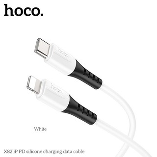 Dây sạc nhanh PD 20W Hoco X82 TypeC to iP - Cáp sạc nhanh Silicon siêu mền, siêu bền, chống cháy