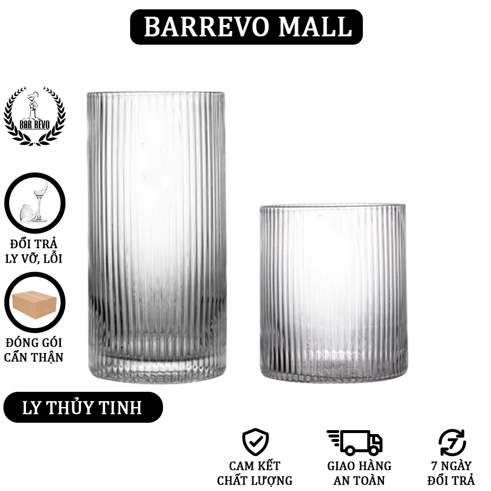 Ly Rock Sọc Siêu Mỏng Style Nhật Bản - Ly Cocktail Thủy Tinh