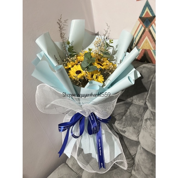 BÓ HOA HƯỚNG DƯƠNG SÁP MIX HOA BABY- quà tặng tốt nghiệp siêu xinh