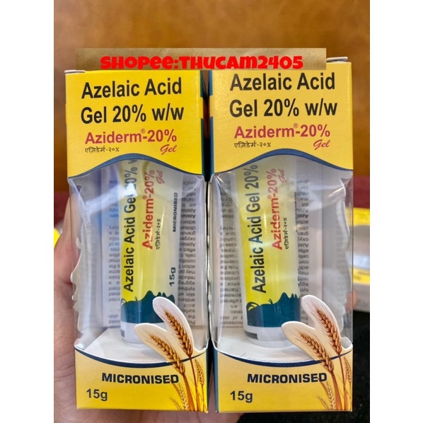 kem AZIDERM AZELAIC ACID 20% loại bỏ mụn ,thâm mụn GEL (15g)