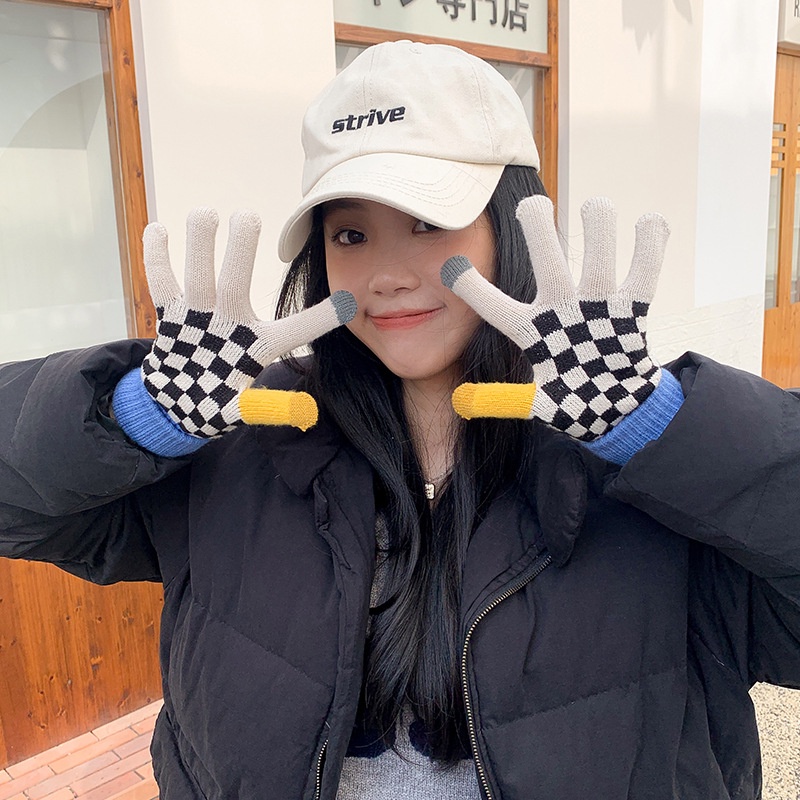 1 Đôi Găng Tay Lông Nhung Bảo Vệ Ngón Tay Cảm Ứng