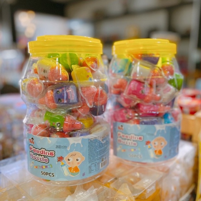 🍼 KẸO DẺO BÌNH SỮA CÓ NHÂN DÂU 🍓🍓