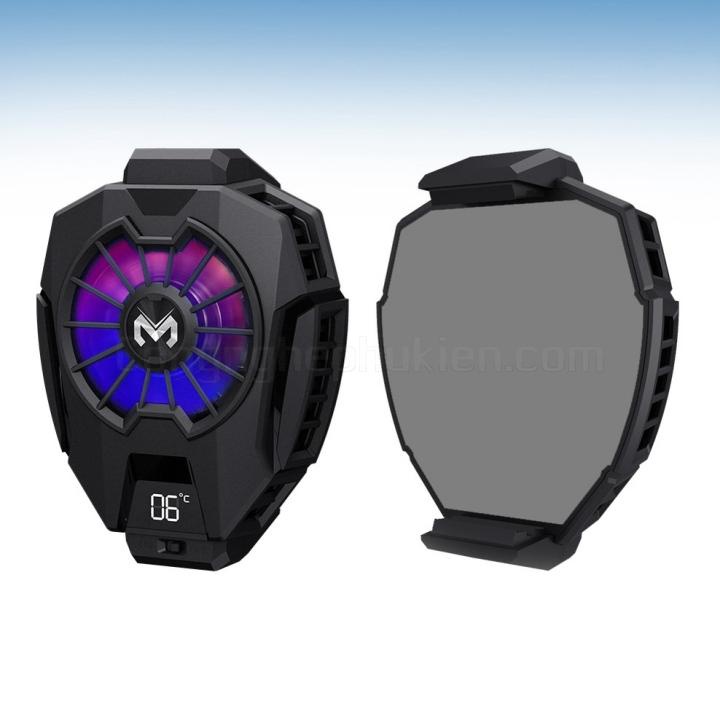 Quạt tản nhiệt điện thoại sò lạnh MEMO DL05/G6 chơi PUBG FF ROS Siêu lạnh, hiển thị nhiệt độ, LED RGB, Kẹp 2 -1 đổi 1