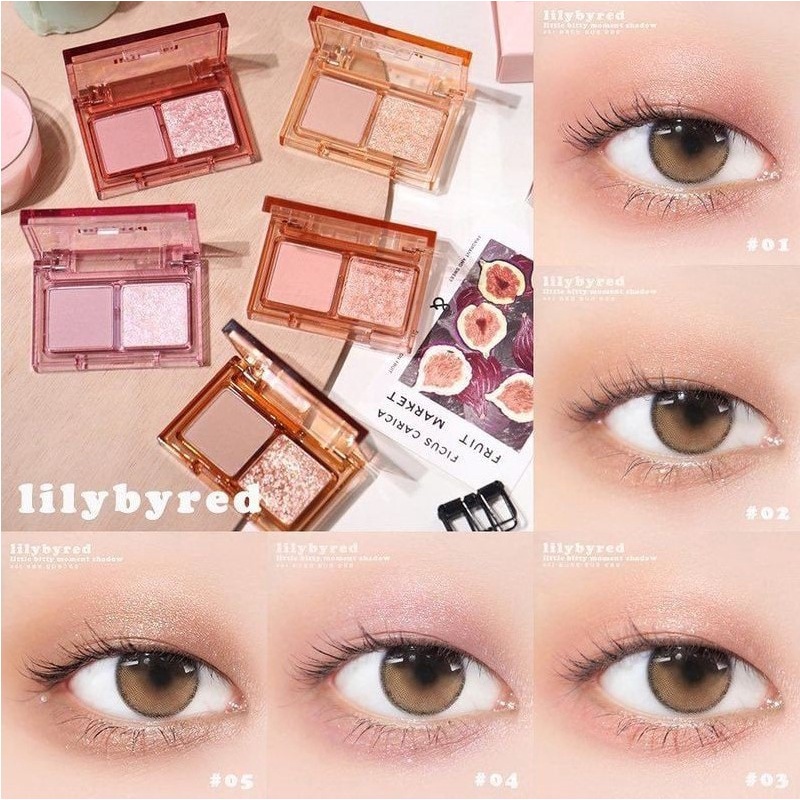 Bảng Phấn Mắt 2 Ô Siêu Xinh, Bền Màu Lilybyred Little Bitty Moment Shadow