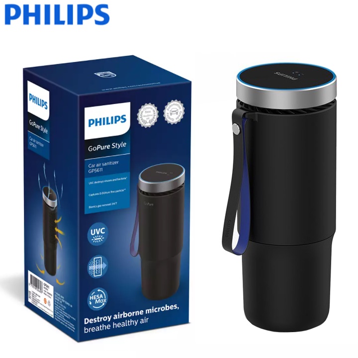 Máy khử mùi, lọc không khí than hoạt tính trên xe ô tô cao cấp Philips GP5601 - HÀNG CHÍNH HÃNG