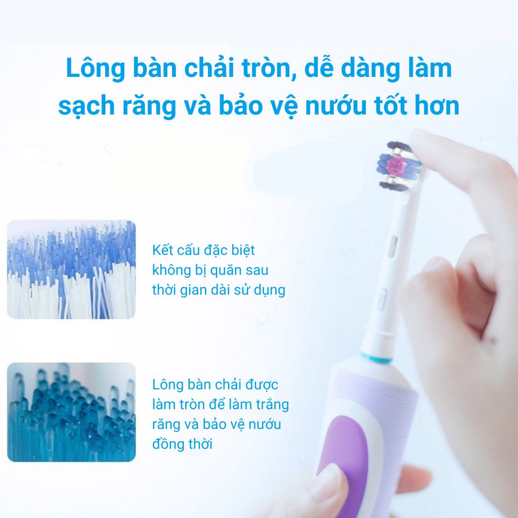 Bàn chải điện đánh răng tự động Oral B D12 làm sạch răng, hạn chế viêm nướu dành cho niềng răng