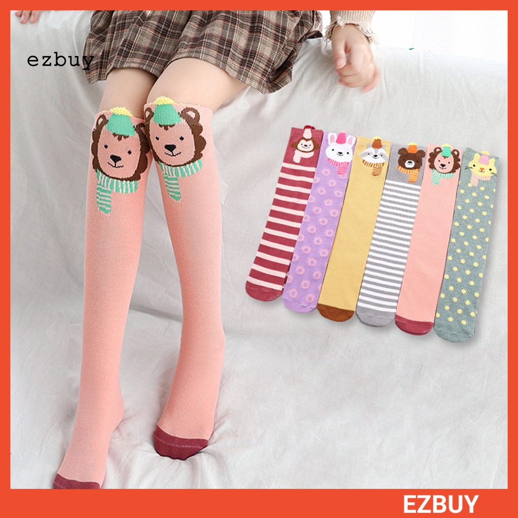 Vớ dài ngang đùi khử mùi in họa tiết động vật dễ thương cho bé gái