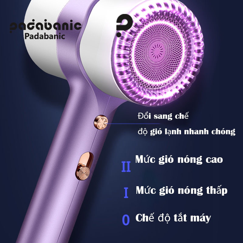 Máy Sấy Tóc Hai Chiều Nóng Lạnh Phát sáng ion xanh bảo vệ tóc