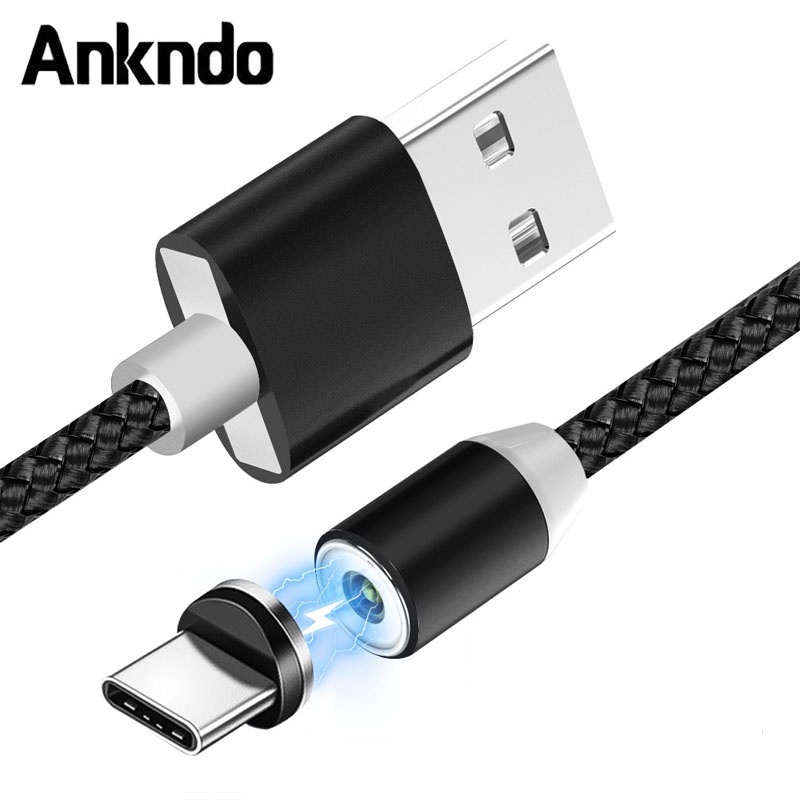 Dây cáp sạc ANKNDO kèm đèn led cổng Micro USB / Type-C / IOS thích hợp cho Xiaomi Samsung