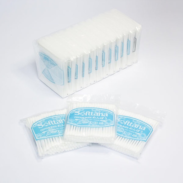 1 lố 12 túi Bông tăm vệ sinh người lớn, trẻ em Softtana [ 1 túi 100 que]