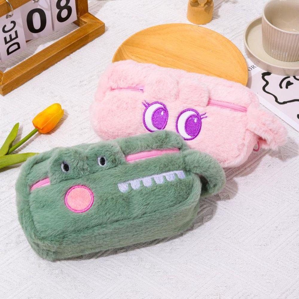 Túi Đựng Bút Trong Suốt Hình Gấu Trúc / Cá Sấu Nhồi Bông Cỡ Lớn Tiện Dụng Mang Theo Du Lịch