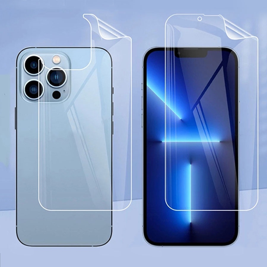 【3in 1】Miếng dán PPF trong suốt bảo vệ mặt trước và sau dành +Miếng dán ppf trang trí khung viền điện thoại Cho iPhone 14 Plus 12 13 Pro Max 13 Mini