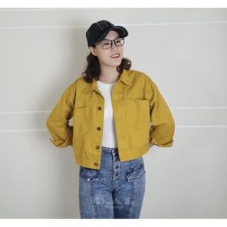 [Mata] Áo Khoác Jean Nữ Dáng Lửng Túi Hộp 6 Màu giá rẻ form lũng 48cm cho bạn gái từ 39-57kg