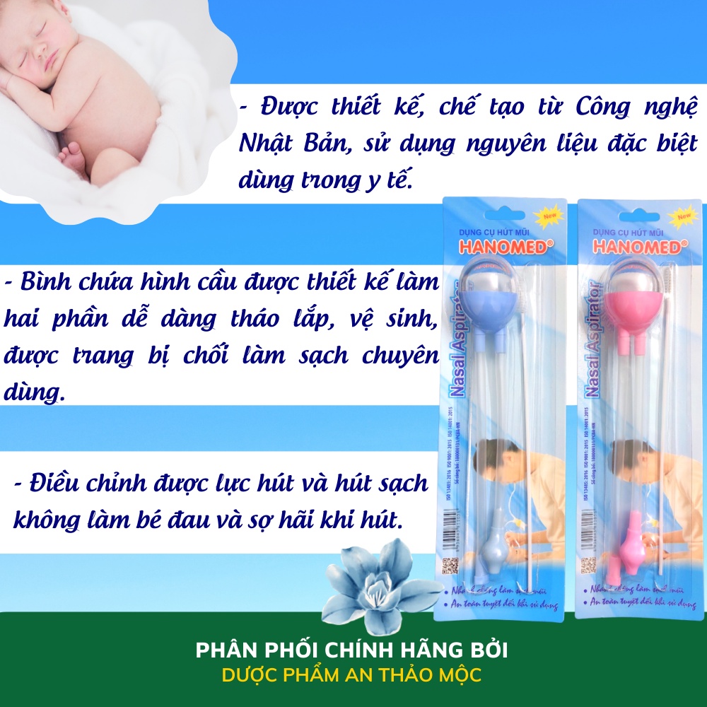 Dụng cụ hút mũi Tanaphar HANOMED giúp nhanh chóng làm sạch mũi an toàn tuyệt đối khi sử dụng cho bé