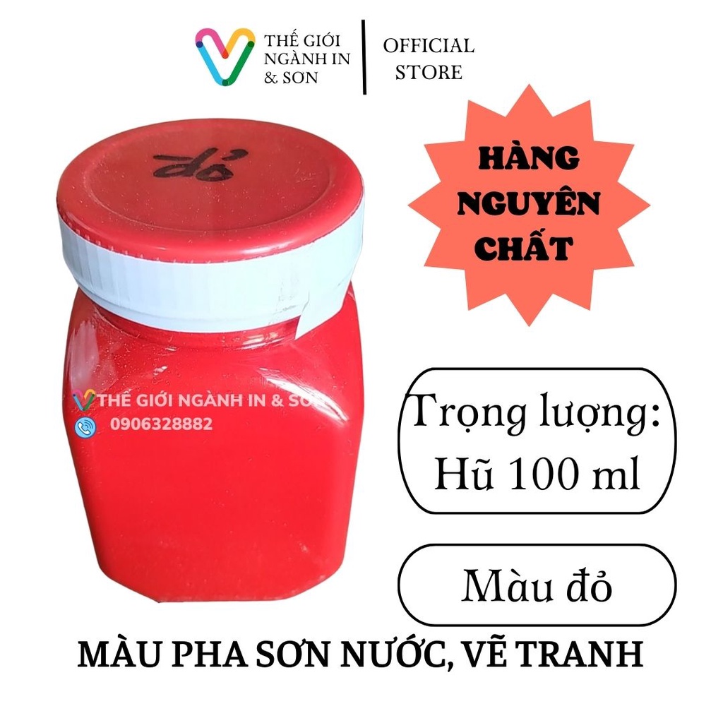 Màu nước hũ 100ml dùng tô tượng, pha màu sơn nước, pha màu thạch cao, vẽ tranh, in lụa