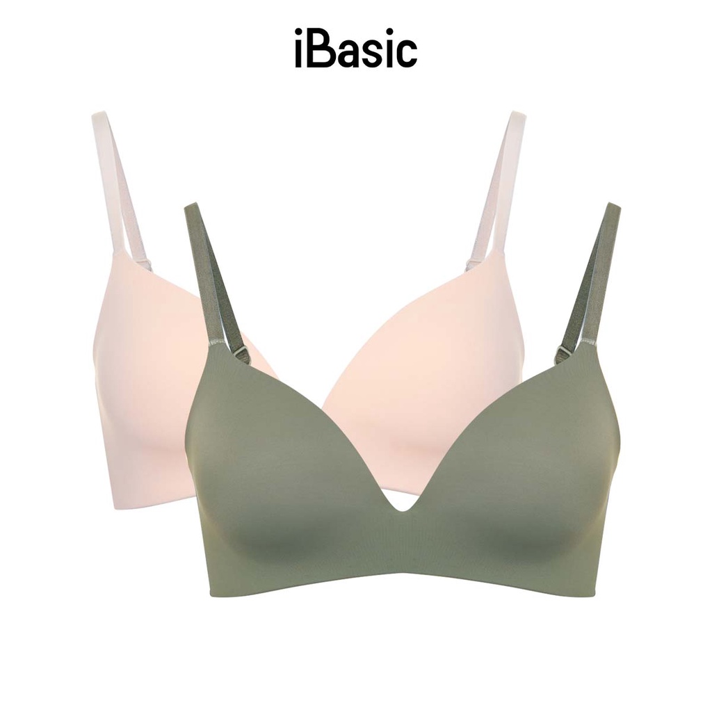 Combo 2 áo ngực không đường may trơn mút mỏng Tshirt iBasic BRAW034