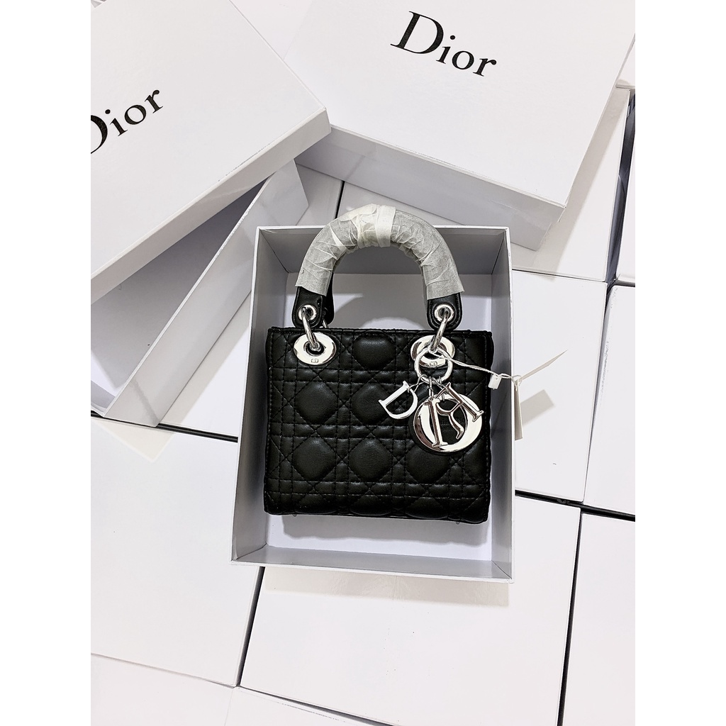 Túi xách DI OR lady 3 ô da lì tag bạc hàng fullbox